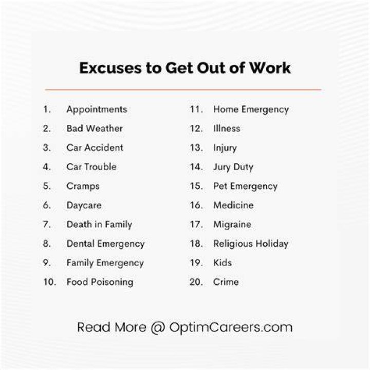 The 19 most ridiculous excuses people have used to call in sick